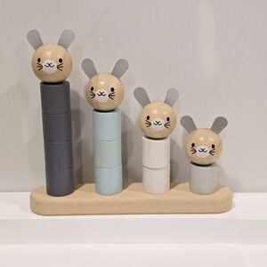Gray and Blue Learning Bunny Stacking Toy
